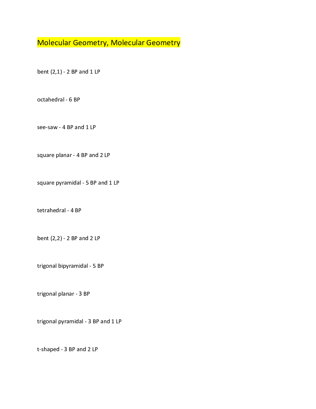 Preview image for Molecular Geometry, Molecular Geometry